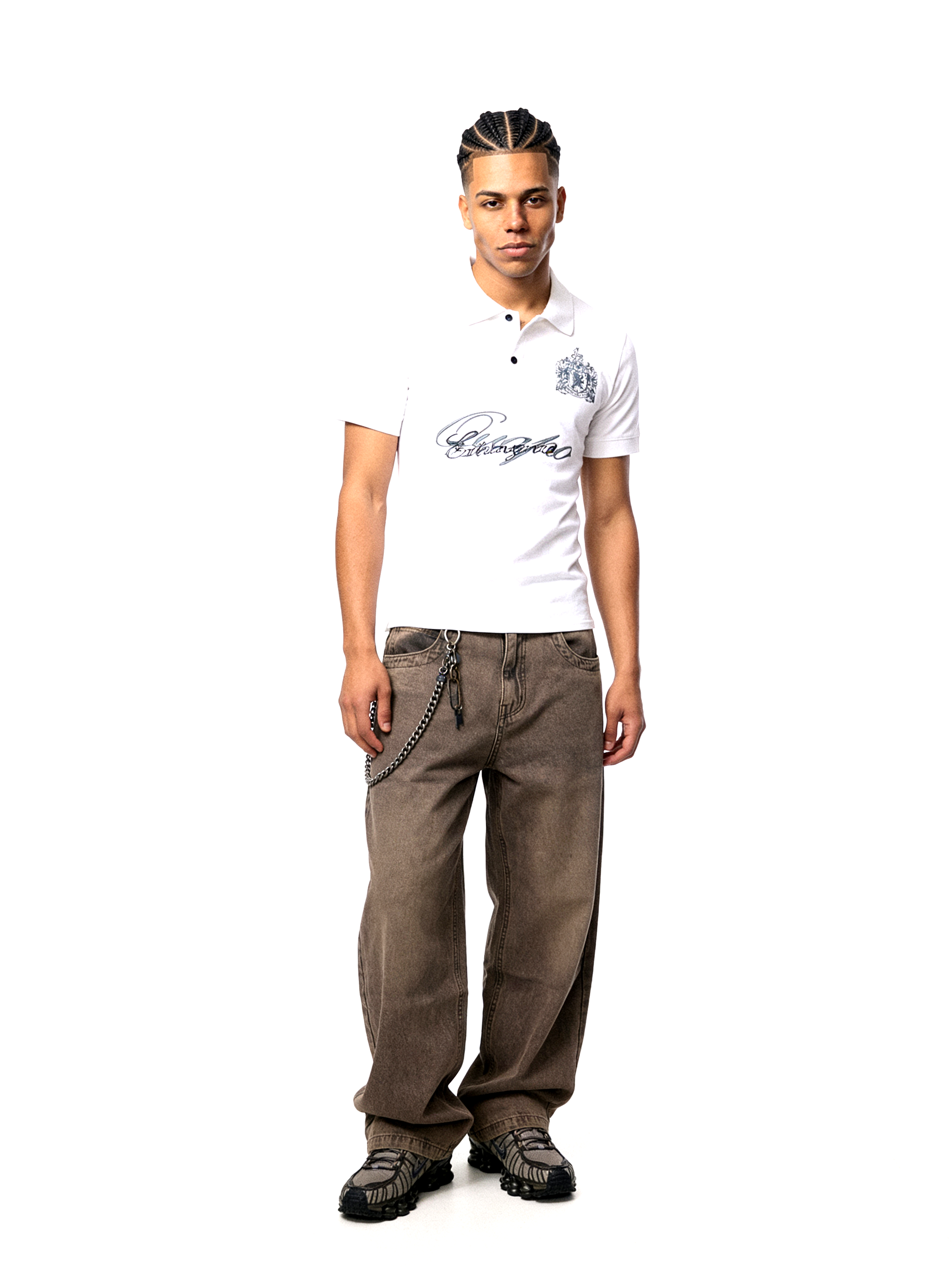 signature polo - white